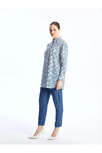 LC Waikiki Lcw Modest Indigo Elastic Waist Carrot Fit Women's Jean Trousers