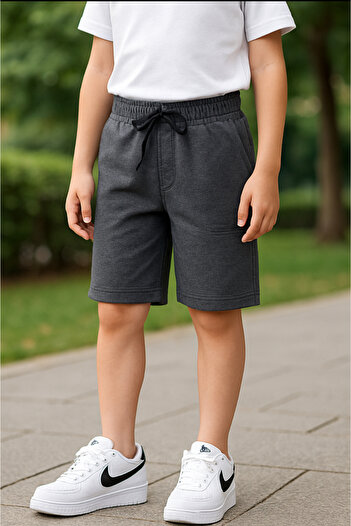 Mcr Pique Dark Gray Children's Shorts - Pocketed