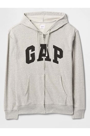 GAP V-Frch ft Herıtage Logo Po Fz - 868454009 Men's Hooded Sweatshirt Gray