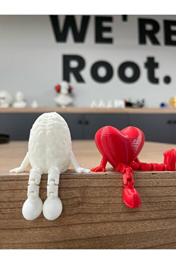 Root Made Kalp ve Beyin Minik Eklemli Figür 2'li Set Ev, Ofis,Araç, Monitör Süsü