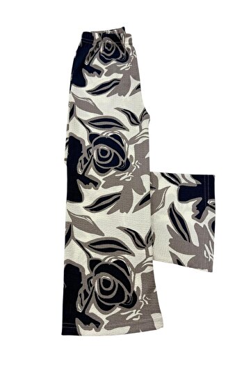 Esterella Girl's Spanish Leg Roll-Up Trousers /Girl's Loose Wide-Leg Trousers/ Roll-Up Trousers