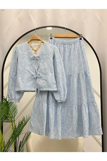YEDİLALE Front Tie Jacket Skirt Double Set [Excluding Underwear]
