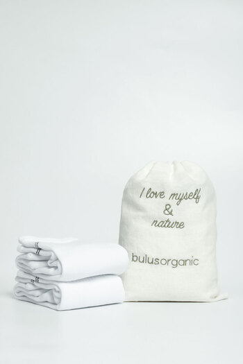 Buluş Organic Ανδρικές κάλτσες τένις 2 τεμαχίων λευκές κοντές