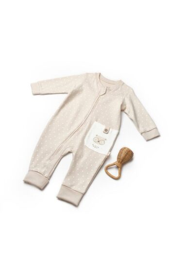 bazaar-turkey all you need Zippered Jumpsuit - 8109 Mink Ecru Color with Teddy Bear