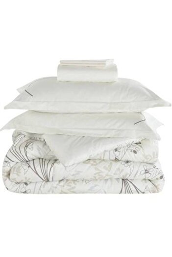 Canon 4-piece cotton printed double bed sheet, 260*240 cm, double/king size - Cannon Hana, 200 stitches with stitched filling