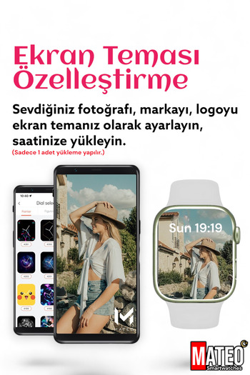 MATEO Watch 7 Akıllı Saat T700s Beyaz