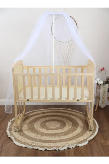 Fun Moment Wooden Bed with Wooden Color Mattresses with Mosquito Net