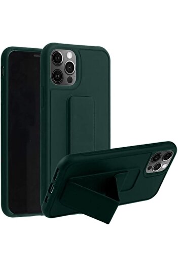 Generic Case Cover For iPhone 13 Pro with Magnetic Stand & Holder, Premium Silicone Hand Strap and Grip