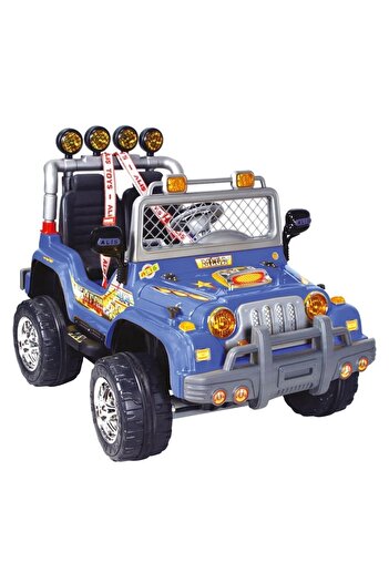 Doğan Oyuncak Dünyası Kumandalı Çift Kişilik Mega Akülü Araba Mavi - 12 Volt İki Kişilik Akülü Araba Akülü JEEP - Mega Off