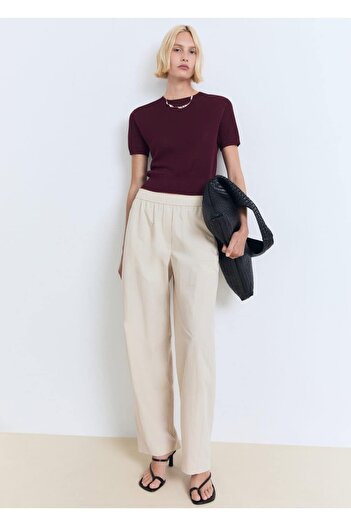MANGO Woman Short Sleeve Crop Sweater