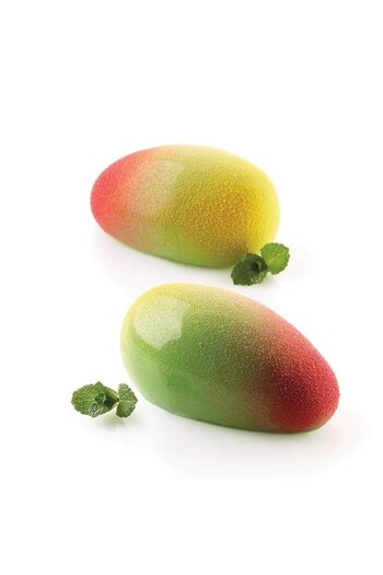 silikomart Forma din silicon pentru monoportii, Mango by Julien Alvarez, 6 cavitati, 93x57x42mm