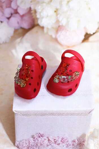 ÇEÇEN HOME Comfortable Sole High Scale Jelly Bean Detailed Children's Slippers Cross Sandals Sabo