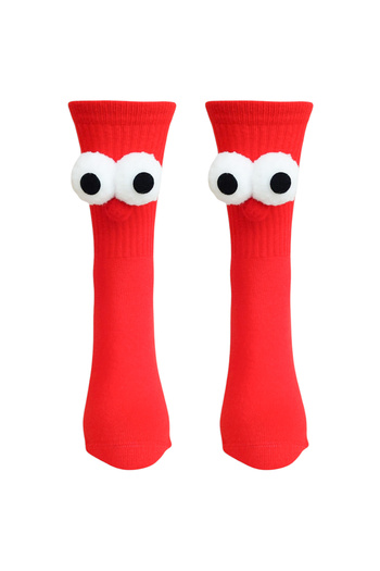 ZEYZEY MONKEY 1 Pair Red Burst Eyes Funny Design Solid Color Unisex Sports Socks (Compatible with 36-44)