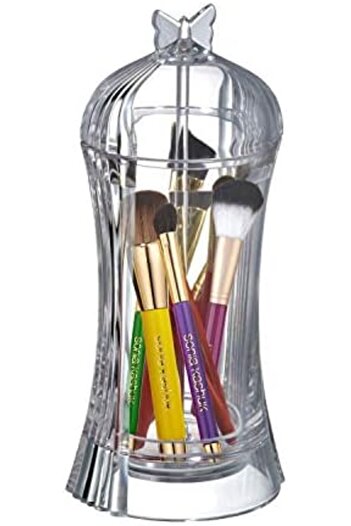 ABAREEK Amazing Abby – Butterfly – Acrylic Makeup Brush Holder with Dustproof Cover