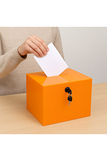 Pleksi Marketi Orange Plexi Wish Suggestion Complaint Charity Box