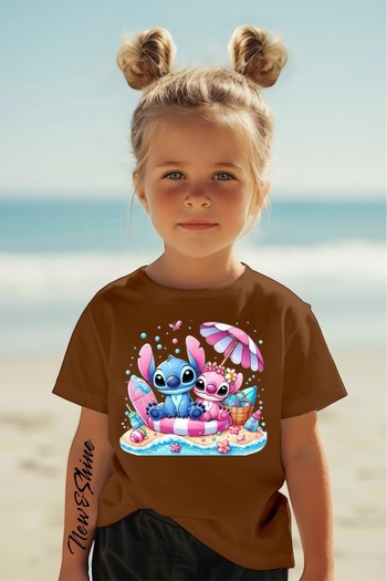 New Shine Sti̇tch And Angel Tati̇lde Printed Oversi̇ze Παιδικό T-shirt