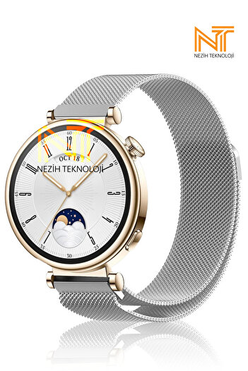 Nezih Case Huawei Watch Gt4 / Gt5 / Gt6 41mm Compatible Magnetic Milanese Mesh Metal Band 18mm