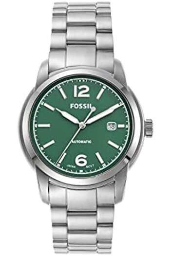 Fossil Men Stainless Steel Heritage Analog Green Dial Watch-Me3224, Band Color-Silver