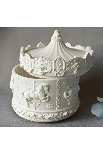 rakaymu Carousel Decorative Box with Lid Jewelry Box Object