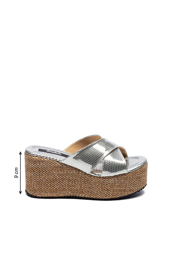 Dedos Γυναικείες ψάθινες σόλες με ψηλό τακούνι Eva Slippers 2305
