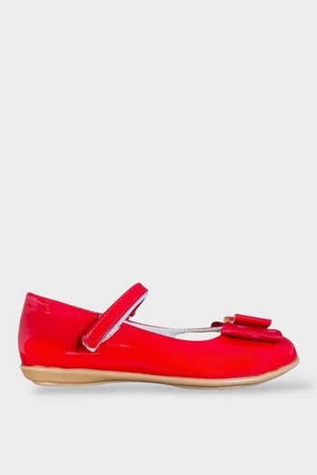 Liger Girl's Red Bow Ballerina Shoes