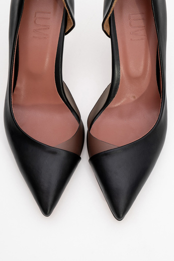 LuviShoes 653 Černé dámské boty na podpatku