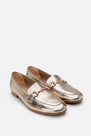Yaya by Hotiç Goldene Damen-Loafer-Schuhe 01AYY 307890 A540