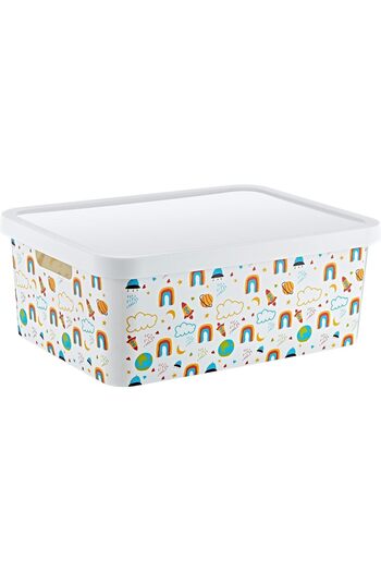 STOREMAX Srhtds Stafi Patterned Multi-Purpose Box with Lid 12 Lt Rai̇nbow Desing 266450