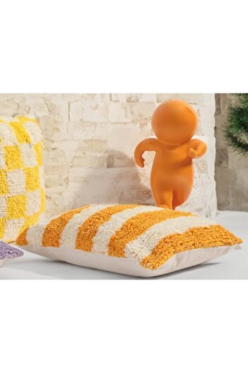 STOREMAX Polysight Pop Stripe Woven Pillow Mustard 45X45Cm Trendzap 467437