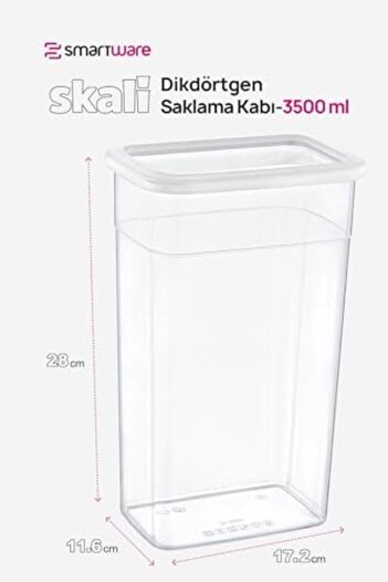 STOREMAX Srhtds Set of 6 Skali Rectangular Storage Container White 3500 ml Desing 266450