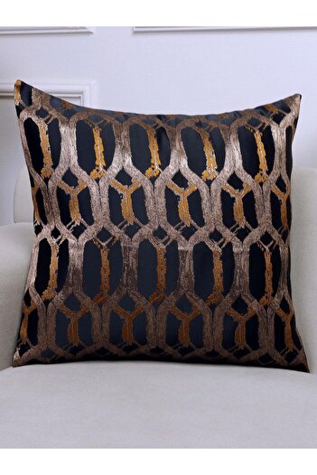 STOREMAX Polysight Hexagon Black Color Patterned 50X50 Square Throw Pillow Case Trendzap 467437