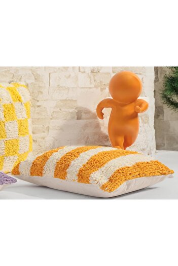 STOREMAX Polysight Pop Stripe Woven Pillow Mustard 45X45Cm Trendzap 467437