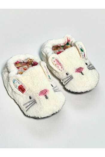 NonaPattini Plush Baby Booties with Rabbit Figure
