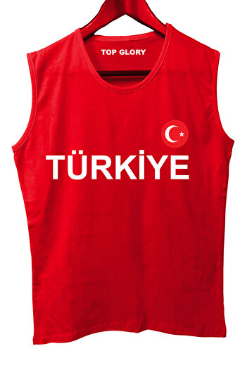TOP GLORY Turkey Printed Sleeveless Athlete T-Shirt Tank Top Athlete Fitness Athlete
