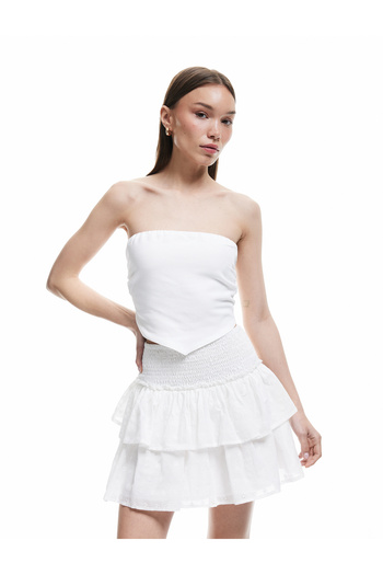 Koton Fusta mini cu broderie cu detaliu pliat