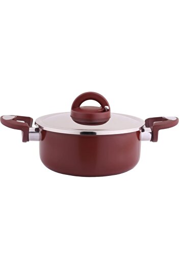 ALSAIF Vitro Cookware Set, 8 Pieces, Burgundy Red, Aluminum By Al-saif Co