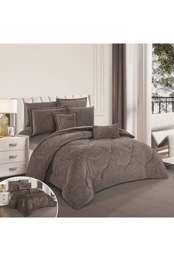 HOURS Horse Fur Winter Duvet Set, Reversible, Heavy Fill, 8 Pieces, King Size