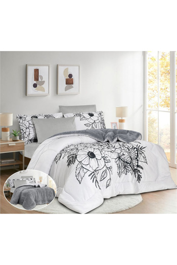 HOURS Horse Fur Winter Duvet Set, Reversible, Heavy Fill, 6 Pieces, King Size