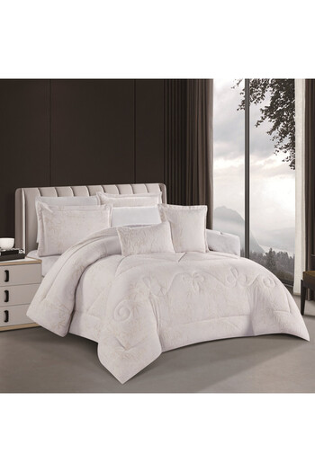 HOURS Horse Fur Winter Duvet Set, Reversible, Heavy Fill, 8 Pieces, King Size