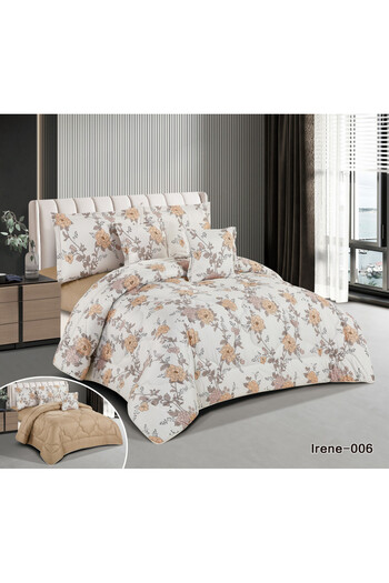 HOURS Horse 6-Piece Double-Sided Floral Comforter Set, King Size