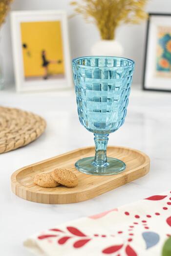 EWs Allegra Aquamarin Goblet Glass - 450 ml Single Acrylic Material - Not Glass Shatter-Resistant