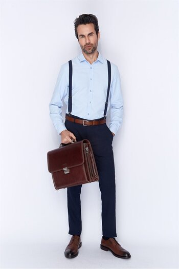 Aka Leather Brown Classic Briefcase 290 61