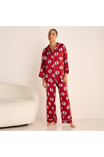 FAV Minnie Mouse Print Long Sleeved Shirt and Pyjama Set