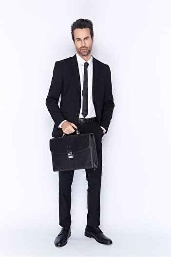 Aka Black Leather Briefcase - 255 2 Model