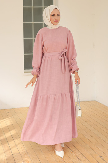 TOFİSA Tiered Dress Rose - 26624