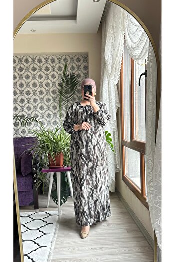 TDYtrendy Giyim Kadın Anne Uzun Büyük Beden Yazlık Tesettür Elbise