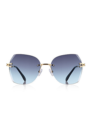 Kinary Women's Crystal Blue Metal Sunglasses (Uv400 Protected) No:2