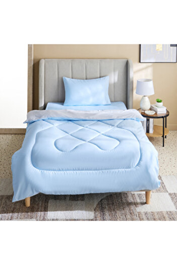 Home Box Derby 2-Piece Reversible Microfiber Twin Comforter Set 160x220 cm
