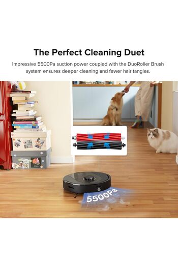 Roborock Q5 Pro Robot Vacuum and Mop Combo, 5500Pa Suction, DuoRoller Brush, LiDAR Navigation
