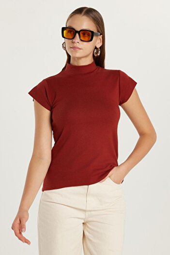 Tudors Women's Modal Fabric Standard Fit Stand Collar Tile Blouse